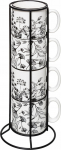 Tasside komplektid Secret de Gourmet Floral, valge v./must v., 0.240 l