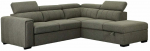 Nurgadiivan - voodi Home4you Odelia-2 RC, heleroheline v., parem, 256 x 218 cm x 99 cm