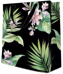Kinkekott Paw Decor Collection Medium Exotic Flowers, 10 cm x 25 cm x 20 cm, must v./roheline v.