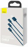 Juhe Baseus CAMLTYS-03, Micro USB type B/USB Type C/Lightning/USB Type A, 150 cm, sinine v.