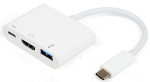 Adapter Vivanco USB Type-C to HDMI 3in1 34293 USB Type-C male, HDMI, valge v.
