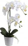 Kunstlilled vaasis, orhidee Home4you In Garden Orchid, valge v./roheline v., 51 cm