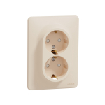 Pistikupesa 2-ne Schneider Electric Sedna Design SDD312221, maandusega, IP20, beež
