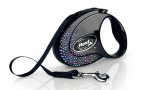 Automaatne jalutusrihm Flexi Glam Splash 2106, sinine v./must v./violetne v., S 3m