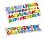 Hariv m&auml;ng Puzzle Wooden Alphabet & Numbers, 8 cm, mitmev&auml;rviline