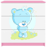 Laste kummut Kocot Kids Babydreams Teddybear, valge v./roosa v., 41 cm x 80 cm x 80.5 cm