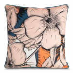 Dekoratiivpadjap&uuml;&uuml;r Emma, valge v./roosa v./s&uuml;gavsinine v., 60 cm x 60 cm