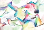 Fototapeet Artgeist Watercolor Birds, 70 cm x 100 cm