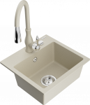 K&ouml;&ouml;givalamu koos kraaniga Mexen Milo, graniit, 43 cm x 41 cm x 17.1 cm, pruun/kroom/pruunikas