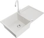 K&ouml;&ouml;givalamu koos kraaniga Mexen Leo, vaik/graniit, 90 cm x 50 cm x 19 cm, valge