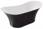 Vann, teisaldatav Besco Amber Glam Graphite, 170 cm x 80 cm x 72 cm, ovaalne, must/grafiit