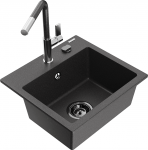 K&ouml;&ouml;givalamu koos kraaniga Mexen Milo, vaik/graniit, 43.5 cm x 41 cm x 17.1 cm, valge/must