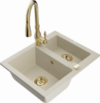 K&ouml;&ouml;givalamu koos kraaniga Mexen Carlos, vaik/graniit, 58.2 cm x 47.5 cm x 17.7 cm, beež