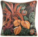 Dekoratiivne padi Velvet 104, must v./oranž v., 45 cm x 45 cm