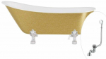 Vann, teisaldatav Besco Olaya Glam, 160 cm x 67 cm x 68 cm, ovaalne, valge/kroom