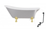 Vann, teisaldatav Besco Olaya Glam, 160 cm x 68 cm x 68 cm, ovaalne, kuldne/h&otilde;be