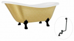 Vann, teisaldatav Besco Otylia Glam, 160 cm x 77 cm x 68.5 cm, ovaalne, kuldne/must
