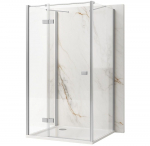 Du&scaron;ikabiin Rea Atlas II, ristk&uuml;lik, aluseta, 90 cm x 100 cm x 200 cm, chrome/l&auml;bipaistev