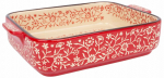 Keraamiline k&uuml;psetusvorm Home4you Star Bake, valge v./punane v., 21 cm x 14 cm