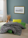 Voodipesukomplekt Mijolnir Dazzle - Green, valge v./must v./roheline v., 50 x 70 cm, 160 x 220 cm, 3 os.