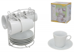 Tass alustassiga Kitchen&GO Dalia, valge v.