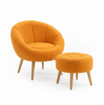Tugitool koos jalatoega Hanah Home Lida, oranž v., 42 cm x 75 cm x 100 cm