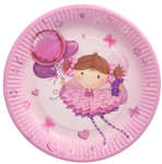 &Uuml;hekordne taldrik Papstar Little Dancer, &Oslash; 23 cm, 10 tk
