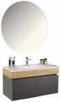 Peegliga vannitoariiulite komplekt Kalune Design Harmony, fume v., 45 cm x 100 cm x 52.5 cm