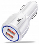 Auto laadija Maclean QC 3.0 MCE478W, 2 x USB, valge v.