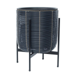 Lillepott Home4you Wicker 38103, plastik/metall, must