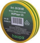 Elektriisolatsiooniteip Haupa HUPtape-15, kollane/roheline, 20 m