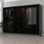 Riidekapp Kalune Design Kale 6092, antratsiit v./must v., 52 cm x 270 cm x 210 cm