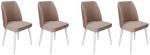 Toolide komplekt Kalune Design Tutku 324 V4 974NMB1613, matt, valge v./hele pruun v., 49 cm x 50 cm x 90 cm, 4 tk