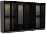 Riidekapp Kalune Design Kale 6655, antratsiit v./must v., 52 cm x 315 cm x 190 cm