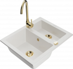 K&ouml;&ouml;givalamu Mexen Carlos 6518581500-20+670200-50+66921-50, graniit, 58 cm x 47 cm x 17.7 cm, white+gold