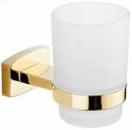 Vannitoa klaas ja hoidik Mexen Zoja, kuldne, 11.5 cm x 9.5 cm x 6.7 cm