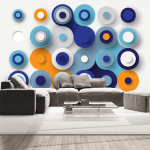 Fototapeet Artgeist Geometry Of Blue Wheels, 70 cm x 100 cm