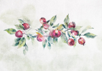 Fototapeet Artgeist Apple Branch - Landscape With A Plant And Red Apples On A White Background, 70 cm x 100 cm