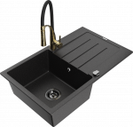 K&ouml;&ouml;givalamu koos kraaniga Mexen Bruno Aster, graniit, 79.5 cm x 49.5 cm x 20 cm, metallic black/silver