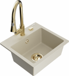 K&ouml;&ouml;givalamu koos kraaniga Mexen Milo Elia, graniit, 43.5 cm x 41 cm x 17.1 cm, beež