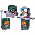 Laste t&ouml;&ouml;riistakomplekt, meistri t&ouml;&ouml;laud Deluxe 3in1, roheline v./hall v.