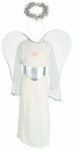 Karnevalikost&uuml;m lastele, ingel Pretty Snow Angel, valge v., M, 110 - 120 cm