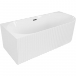 Vann, teisaldatav Mexen Gia Left, 150 cm x 75 cm x 58 cm, ovaalne, valge/hall