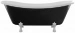 Vann, teisaldatav Besco Amelia B&W, 190 cm x 77 cm x 69 cm, ovaalne, valge/must