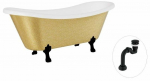 Vann, teisaldatav Besco Amelia Glam, 190 cm x 77 cm x 69 cm, ovaalne, kuldne/must
