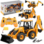 Rc buldooser Double E JCB 4XC Backhoe, 1:20, kollane