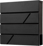 Postkast Yoka M44, must v., 11 cm x 37 cm x 37 cm
