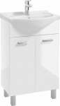 Vannitoakapp valamuga Deftrans Lumi, valge v./kroom v., 29.6 cm x 50 cm x 82 cm