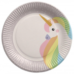 &Uuml;hekordne taldrik Papstar Unicorn, &Oslash; 23 cm, 10 tk