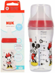 Lutipudel Nuk Perfect Match Mickey Mouse, 260 ml, 3 kuud, l&auml;bipaistev v./must v./punane v.